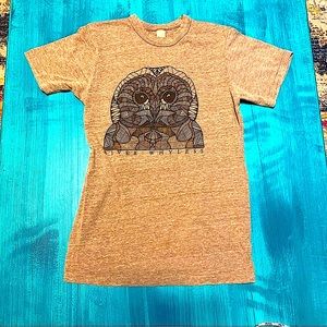 river whyless geometric owl 🦉 alternative earth brown band tee ladies sz small